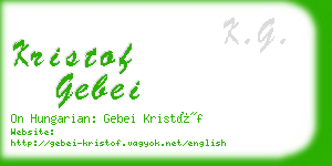 kristof gebei business card